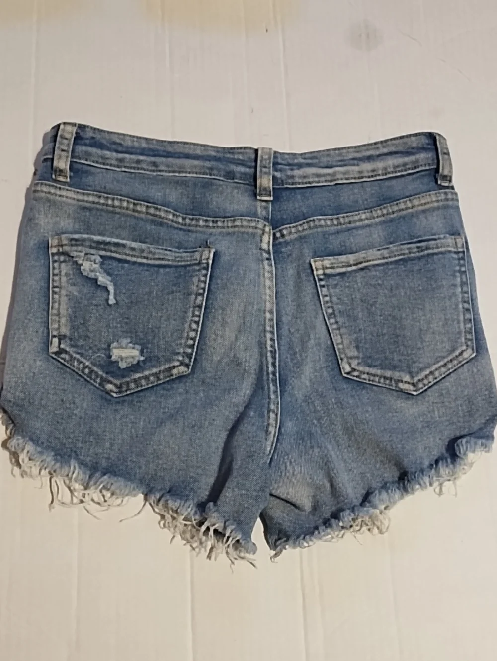 Blue Distressed Denim Women's Shorts (S) - Picture 9 of 16